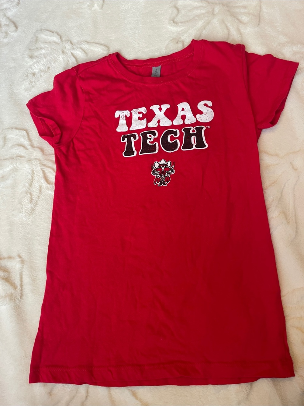 Next Level Apparel Red Texas Tech Short Sleeve Tee Girls 10/12